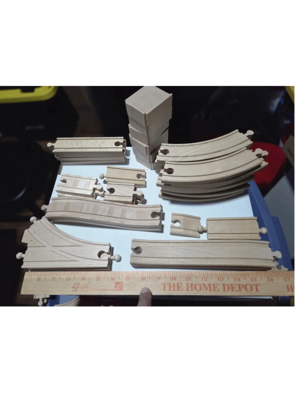 BRIO Wooden Railway Track Lot 62 Pc Switches Bridge Supports Curved Straight